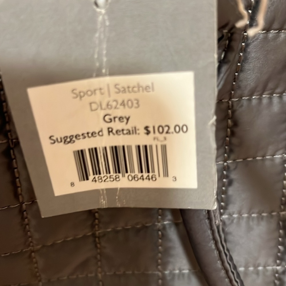 NWT / dl+Activ NYC Nylon Travel Sachel Tote - gray / pink - Quilted - Picture 2 of 9